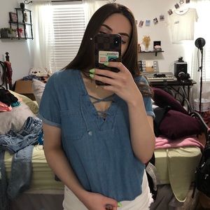 Rare Denim Brandy Melville Top